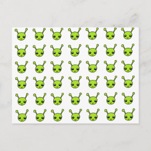 Cartão Postal Aliens verdes bonitos