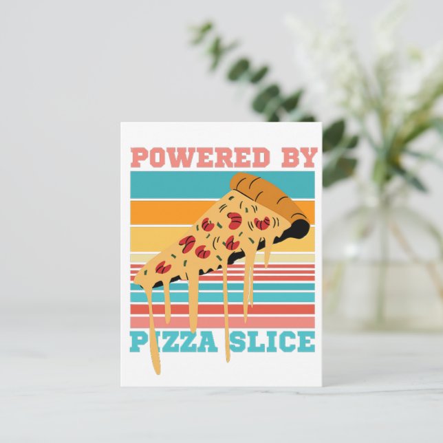 CARTÃO POSTAL ALIMENTADO POR PIZZA SLICE - AMOR PIZZA (Em pé/Frente)