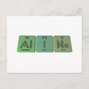 Cartão Postal Aline como Neon de Iodo de Alumínio