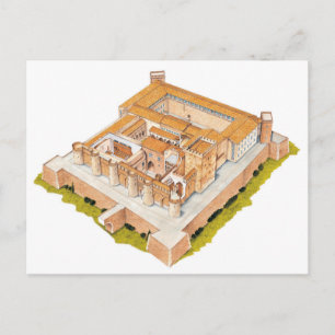 Cartão Postal Aljaferia. Espanha de Saragoça. Palácio islâmic