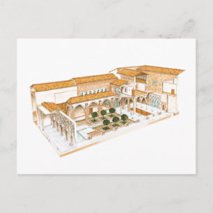 Cartão Postal Aljaferia. Espanha de Saragoça. Palácio islâmico.