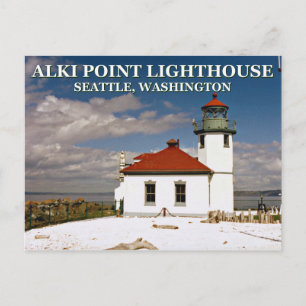 Cartão Postal Alki Point Lighthouse, Seattle Washington Postcard