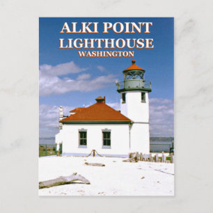 Cartão Postal Alki Point Lighthouse, Seattle Washington Postcard