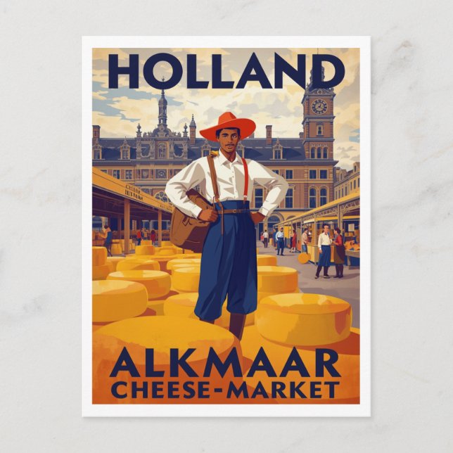 Cartão Postal Alkmaar Cheese Market Holland Travel (Frente)