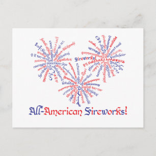 Cartão Postal All-American Fireworks Postcard