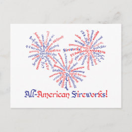 Cartão Postal All-American Fireworks Postcard
