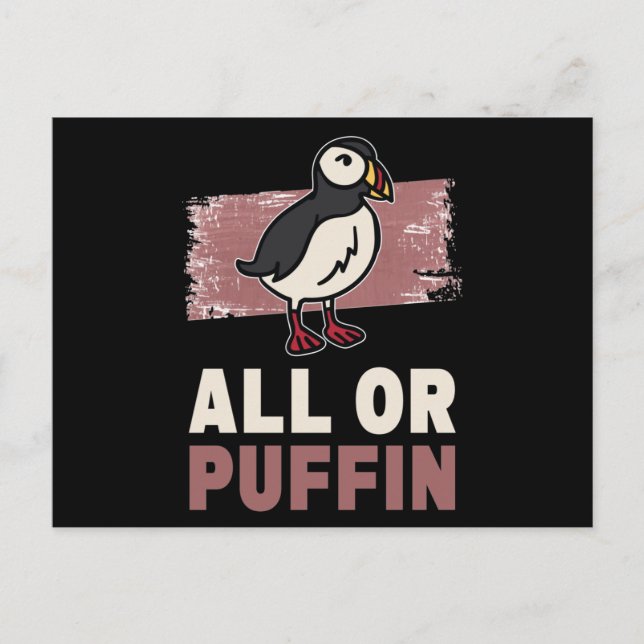 Cartão Postal All Or Puffin Puffin (Frente)