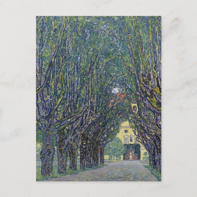Cartão Postal Allee de Gustav Klimt na pintura de Schloss Kammer (Frente)