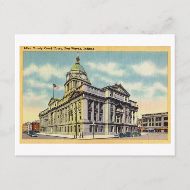 Cartão Postal Allen County Court House em Fort Wayne, Indiana, (Frente)