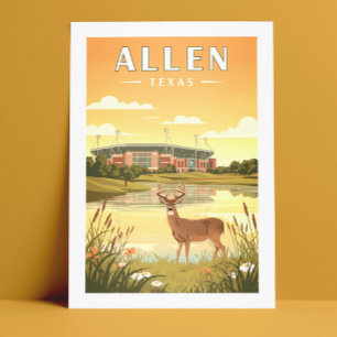 Cartão Postal Allen Texas Vintage