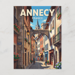 Cartão Postal Alley do Centro Histórico, Annecy França