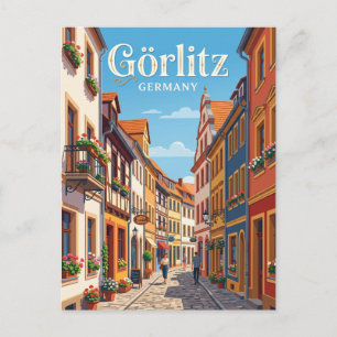 Cartão Postal Alley do Centro Histórico de Görlitz Alemanha