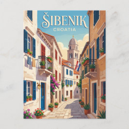 Cartão Postal Alley do Centro Histórico de Šibenik Croácia
