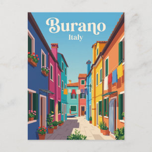 Cartão Postal Alley em Burano Itália