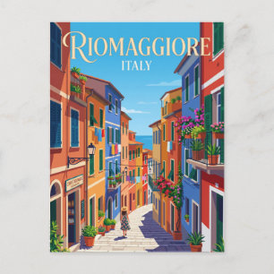 Cartão Postal Alley em Riomaggiore Itália