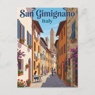 Cartão Postal Alley em San Gimignano Itália