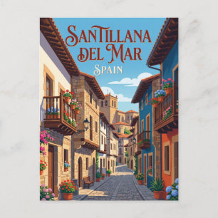 Cartão Postal Alley em Santillana del Mar Espanha
