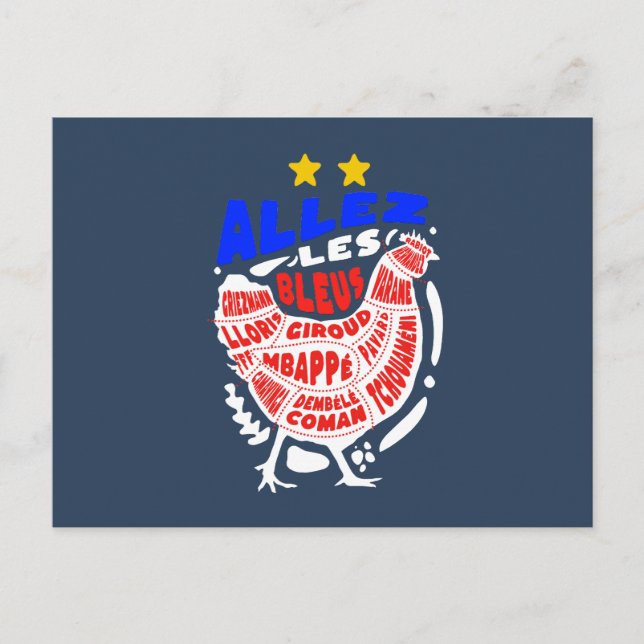 Cartão Postal Allez la France (Frente)