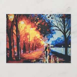 Cartão Postal Ally by Lake Painting Postcard de Freyja Arte