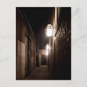 Cartão Postal Ally em Natchitoches, Louisiana com lâmpadas a gás