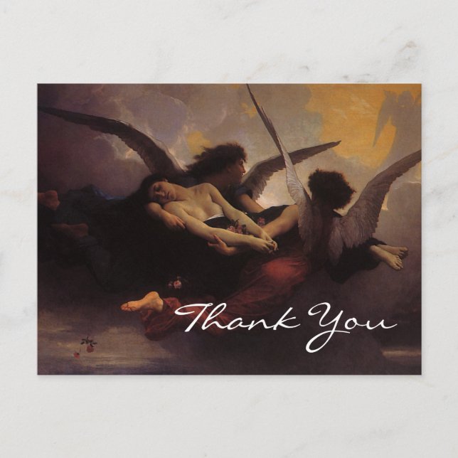 Cartão Postal Alma de Bouguereau trazida para o céu (Frente)