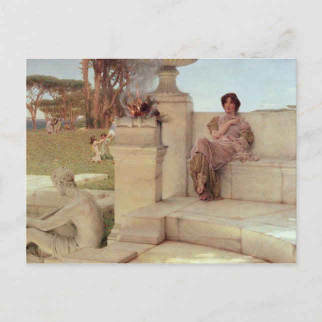 Cartão Postal Alma-Tadema | A Voz da Primavera, 1908 (Frente)