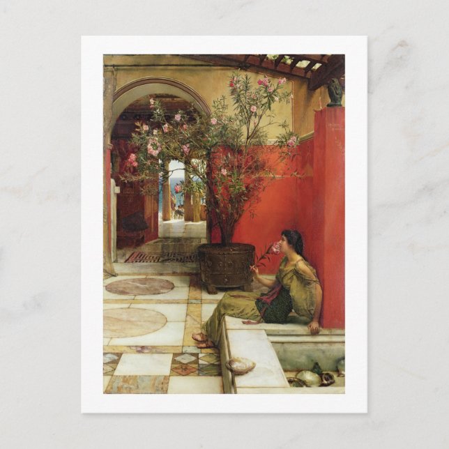 Cartão Postal Alma-Tadema | An Oleander, 1882 (Frente)