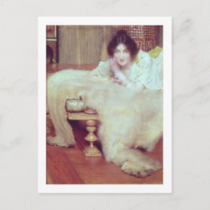 Cartão Postal Alma-Tadema   Um ouvinte: The Bear Rug, 1899