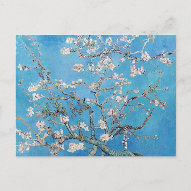 Cartão Postal Almond Blossoms Blue Vincent van Gogh Art Painting (Frente)