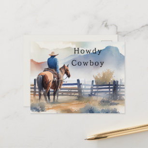 Cartão Postal Alô Cowboy Cavalo