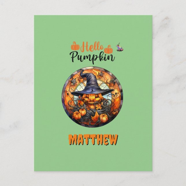 Cartão Postal Alô Scary Hallowe'en Pumpkin (Frente)