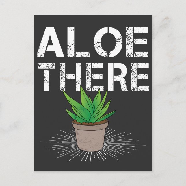 Cartão Postal Aloe Ali Cactus Succulent Plant Pun (Frente)