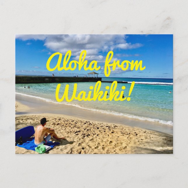 Cartão Postal Aloha De Waikiki (Frente)