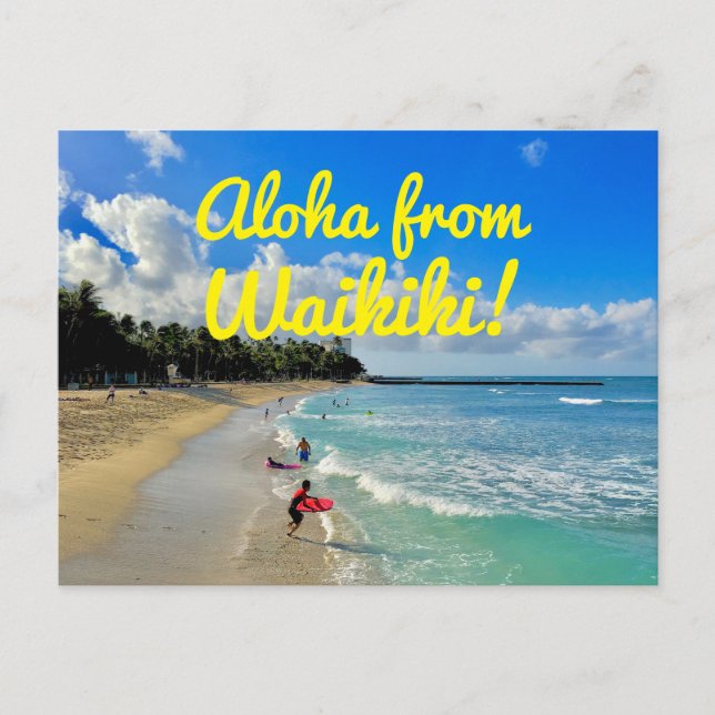 Cartão Postal Aloha De Waikiki (Frente)
