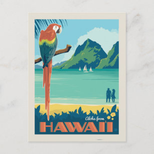 Cartão Postal Aloha do Havaí   Papagaio