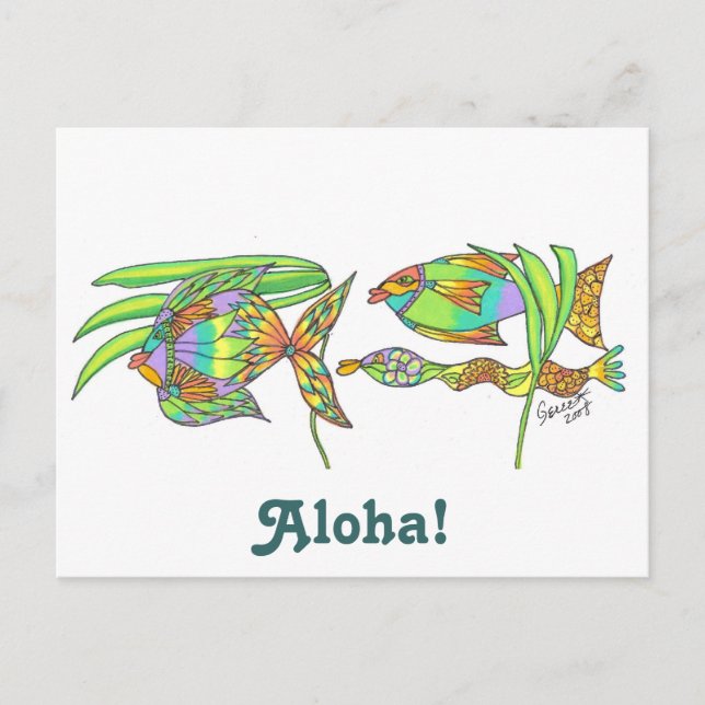 Cartão Postal Aloha Fish (Frente)