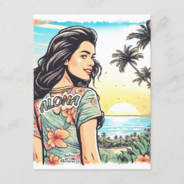 Cartão Postal Aloha Girl