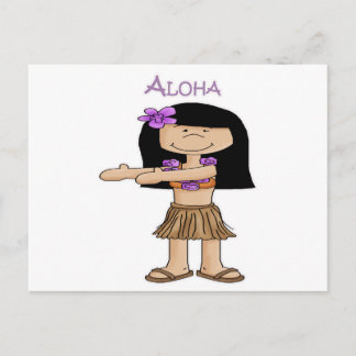 Cartão Postal Aloha Girl