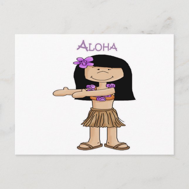 Cartão Postal Aloha Girl (Frente)