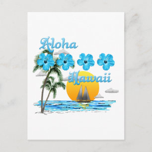 Cartão Postal Aloha Hawaii Sailing Sunset