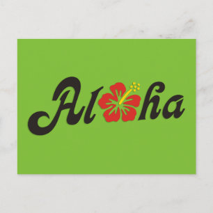 Cartão Postal Aloha hibiscus - design liso de Havaí + suas