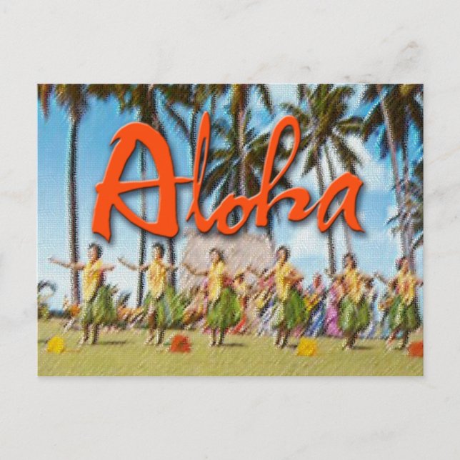 Cartão Postal Aloha Hula (Frente)