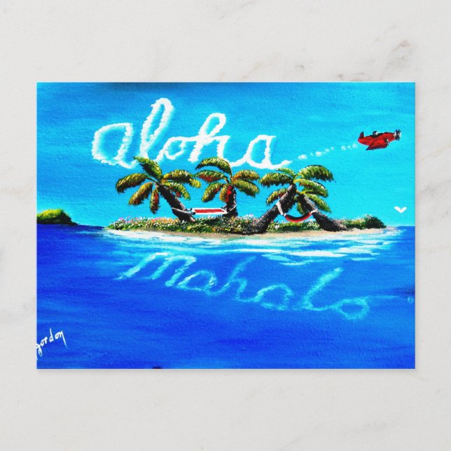 Cartão Postal aloha mahalo (Frente)