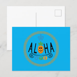 Cartão Postal Aloha Pineapple Design - Cartão-postal padrão