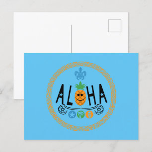Cartão Postal Aloha Pineapple Design - Cartão-postal padrão
