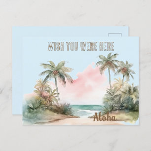 Cartão Postal Aloha Tropical Beach Palm Trees