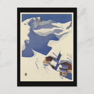 Cartão Postal Alojamento austríaco de esqui nos Alpes