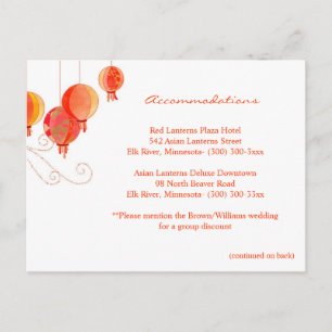 Cartão Postal Alojamentos e Direções de Casamento de Lanternas