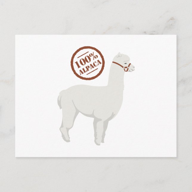 Cartão Postal Alpaca 100% (Frente)