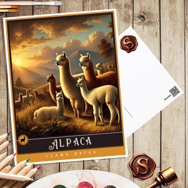 Cartão Postal Alpaca | Cartão-postal para animais de cunhagem fa (Criador carregado)